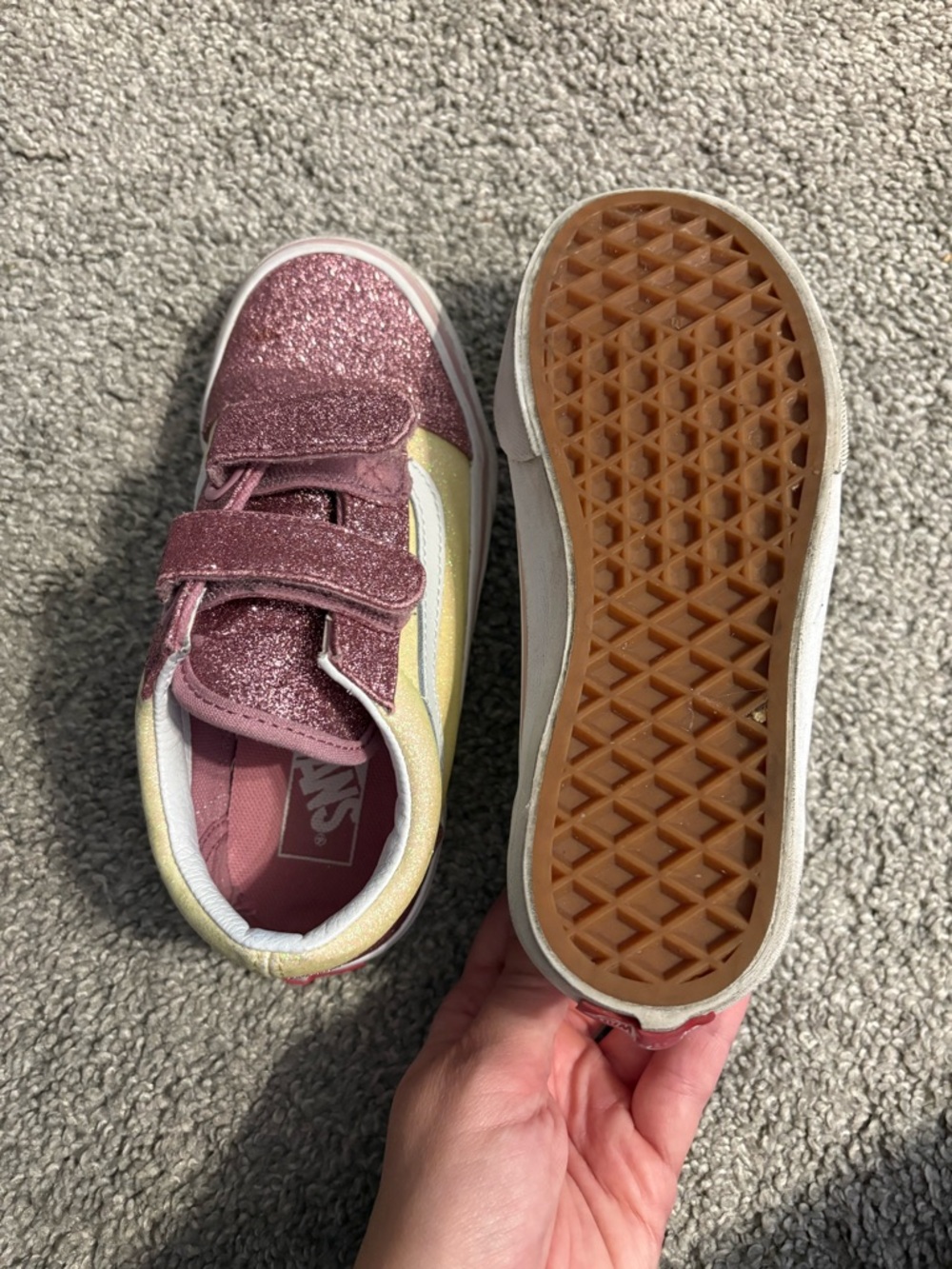 Vans Kids Glitter Velcro Sneakers